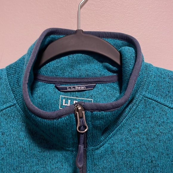 NWOT L.L. Bean Fleece Sweater in Heathered Teal - Picture 7 of 9